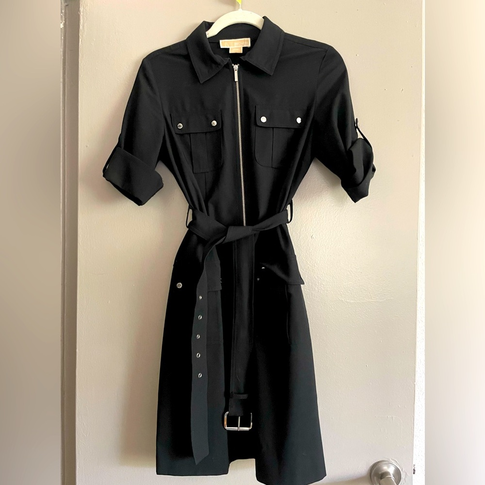 PETITE Medium Michael Michael Kors Black zip up dress
